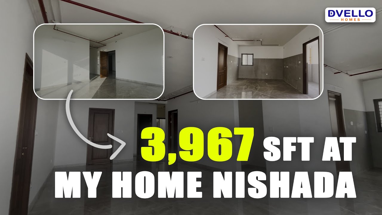 3967 SFT Bare-Shell Luxury Apartment Tour | My Home Nishada Neopolis 4BHK 🔥