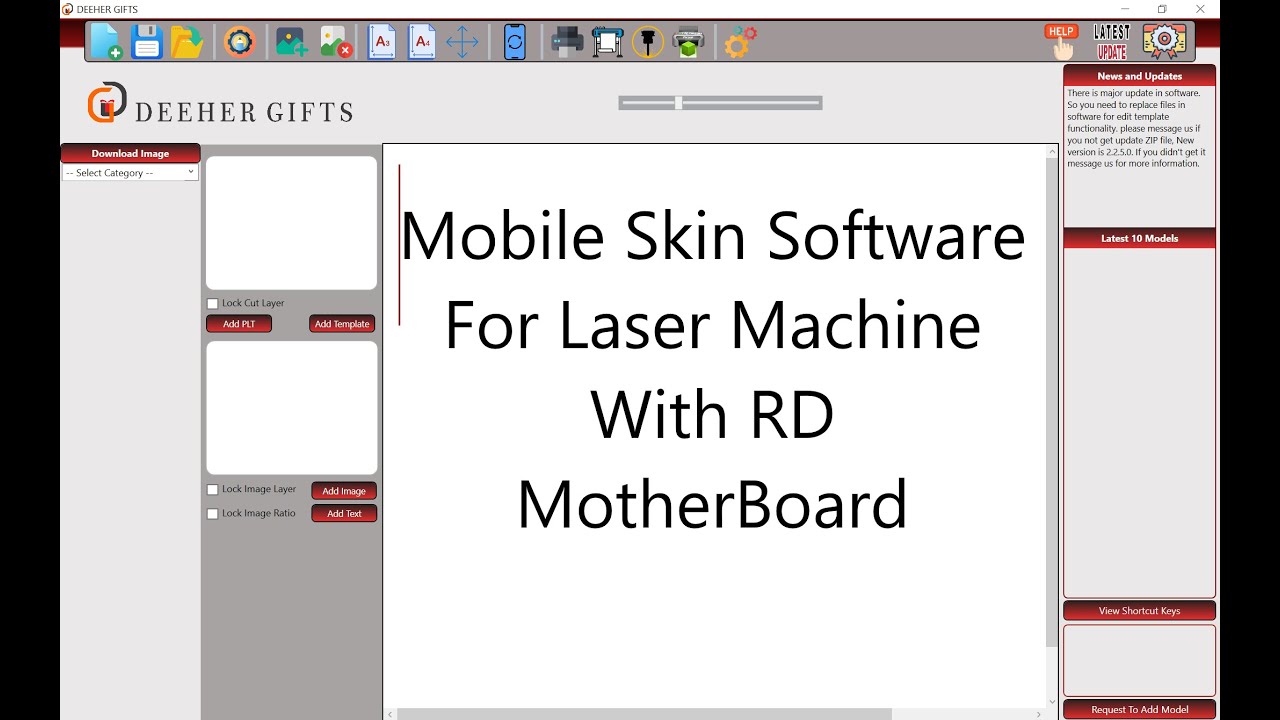 Mobile Skin Software For Laser Machine with RD Motherboard