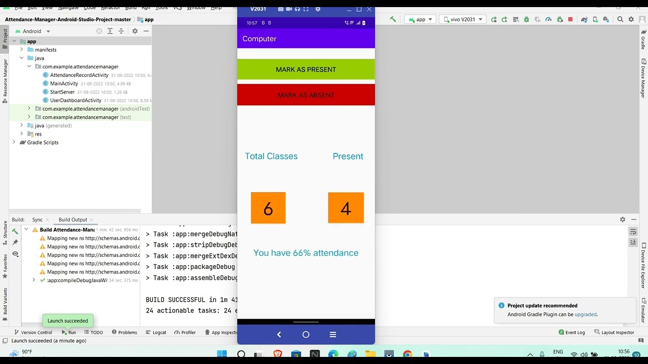 Attendance Management System Project in Android with Source Code | Free Final Year Project
