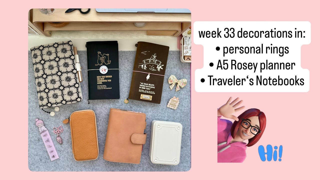 week 33 - personal rings, A5 Rosey Life Planner & Traveler`s Notebook