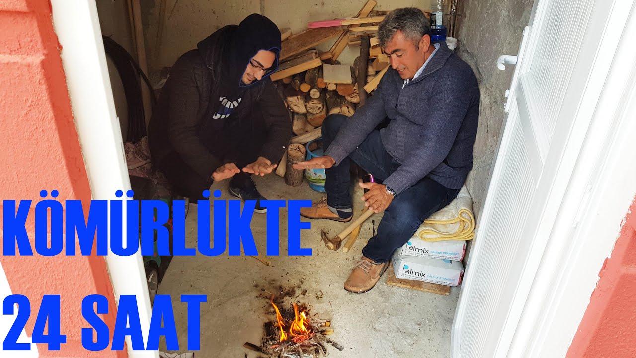 24 SAAT MİNİCİK KÖMÜRLÜKTE YAŞAMAK !!! KÖMÜRLÜĞÜN ORTASINA ATEŞ YAKTIK
