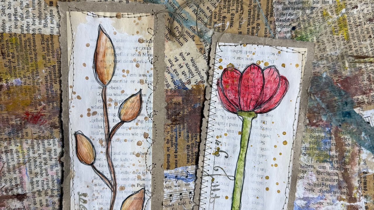 Junk Journal Ideenbuch Aquarell Blumen Idee von @FunLifeOnABudget 