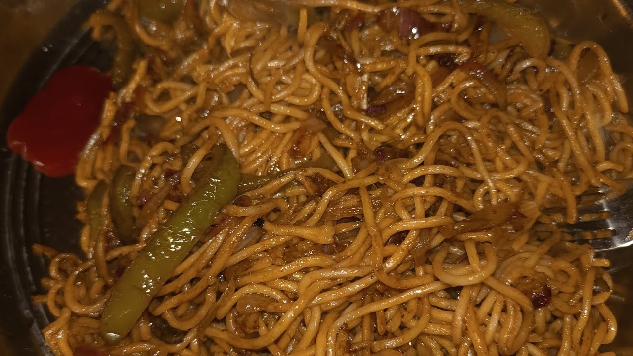 Home-made hakka noodles spicy and tasty. 