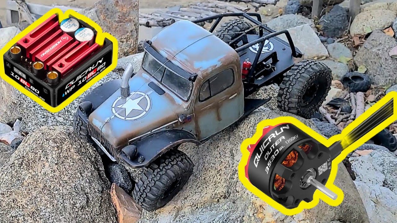 Hobbywing 10BL80 и QUICRUN 3530 в Axial Pro SCX10