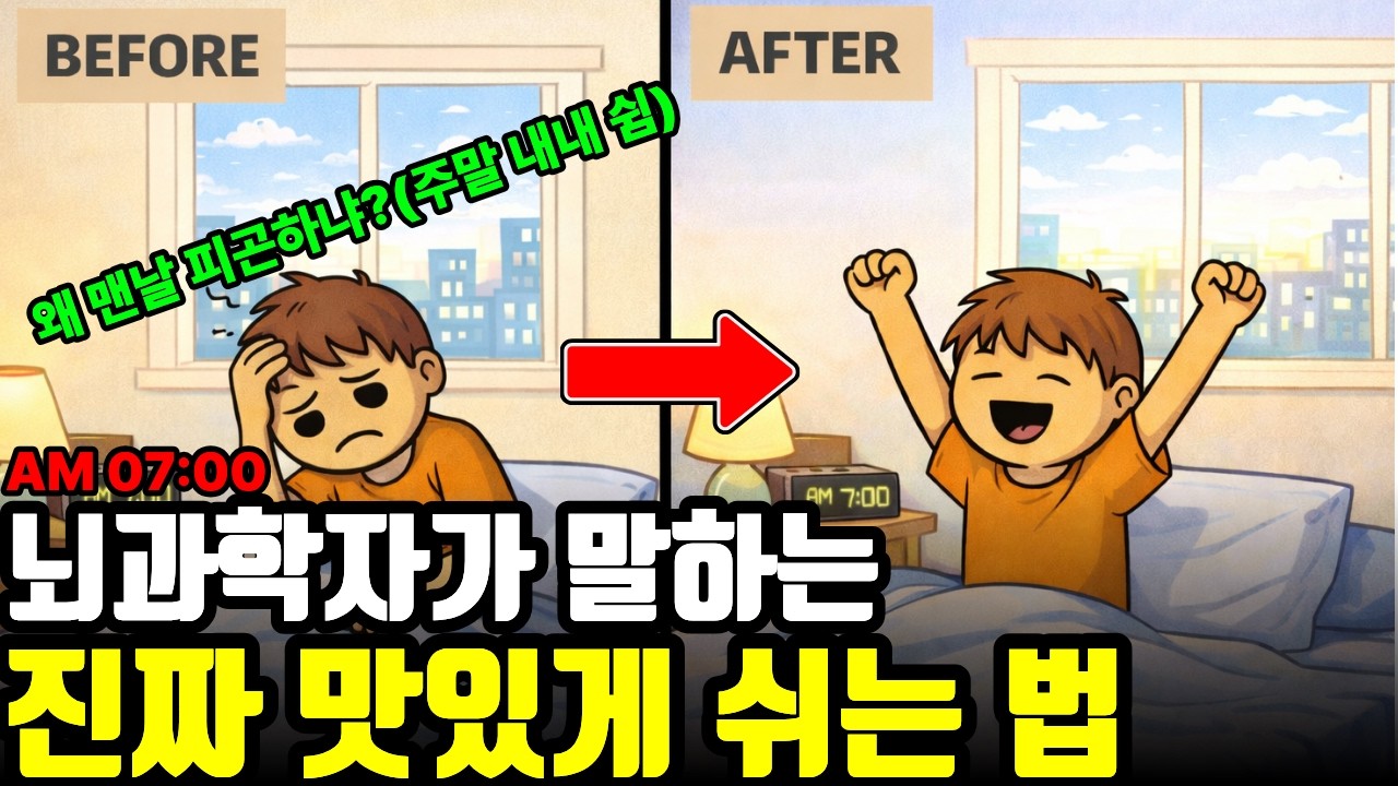 자도 자도 피곤한 사람 필독! 월요일 아침이 가벼워지는 뇌 회복 설계법 3가지
