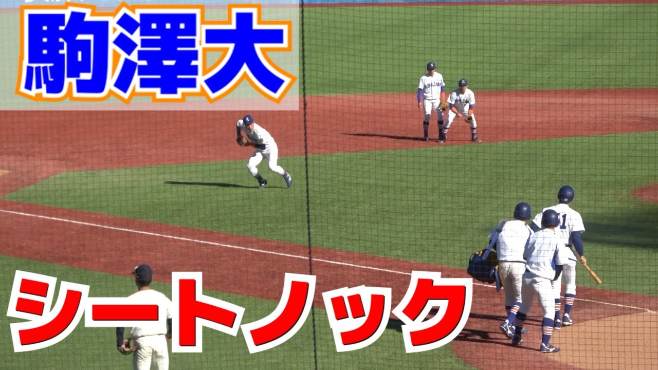 駒澤大　シートノック【戦国東都　1部2部入替戦 4回戦　駒澤大vs 東洋大】2023.11.14