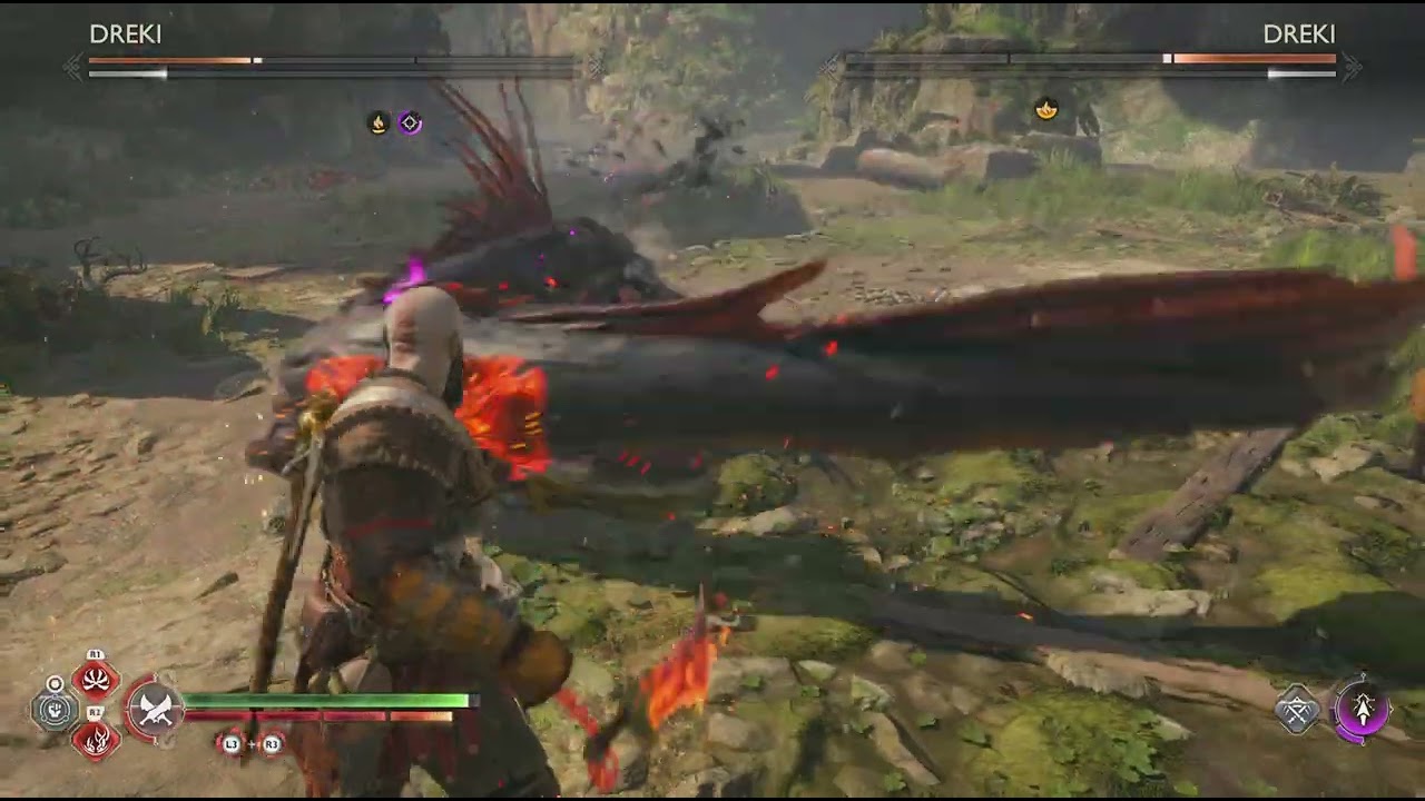 ก็อดออฟวอร์ แร็กนาร็อก Blades of Chaos 9 vs 2 Dreki very hard