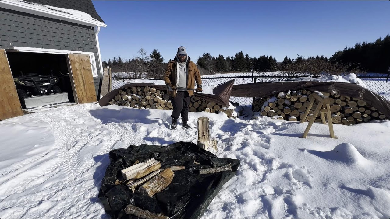 SPLITTING WOOD AND HOMEMADE FLAT BREAD