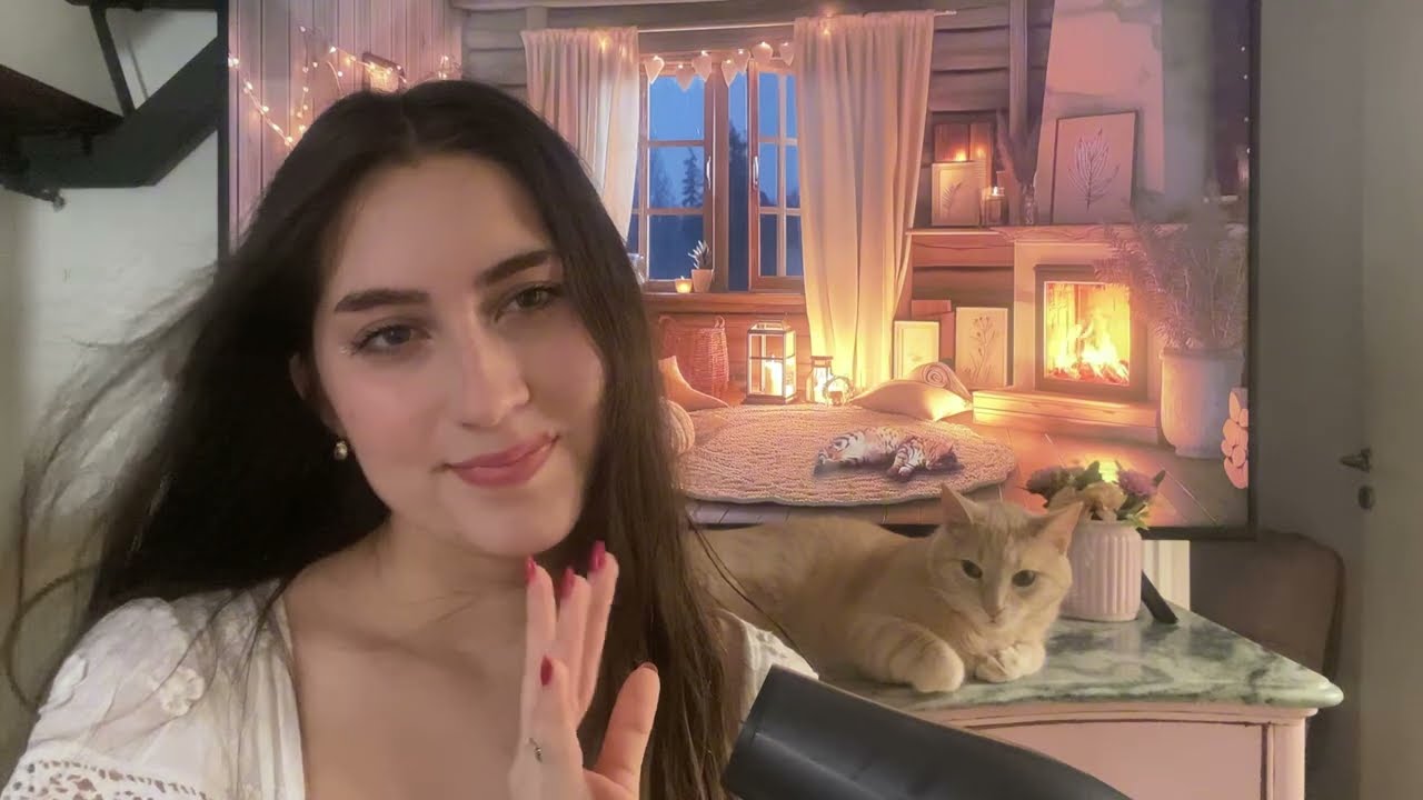 Magical HAIR DRYER SOUND - Even my Cat is Relaxed [4 Hours ASMR]