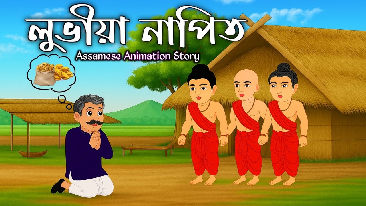 Assamese Story | লুভীয়া নাপিতৰ বিলৈ | Assamese Animation Story | Hadhu Kotha | Assamese Cartoon 