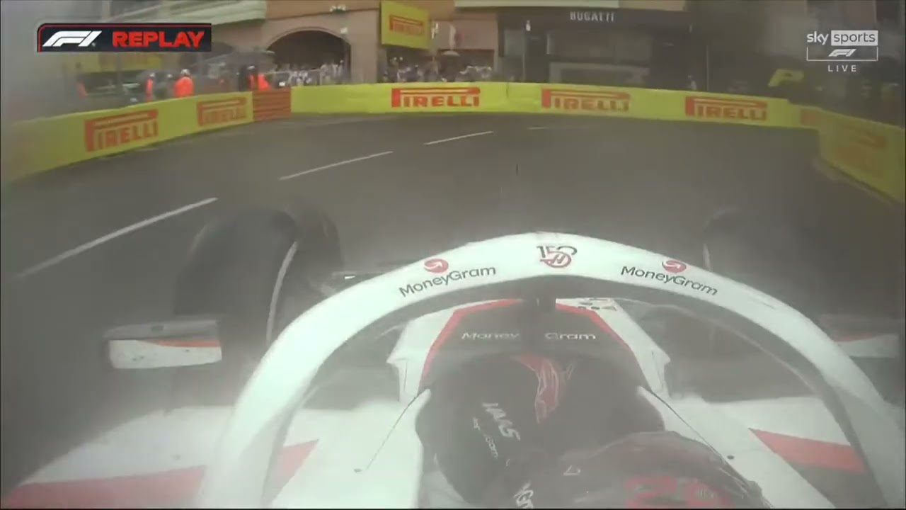 Kevin Magnussen onboard crash Monaco GP 2023