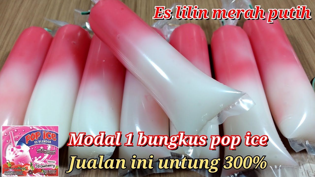 RESEP ES LILIN POP ICE LEMBUT !! 1 BUNGKUS POP ICE JADI SEBANYAK INI !! IDE JUALAN 1000AN