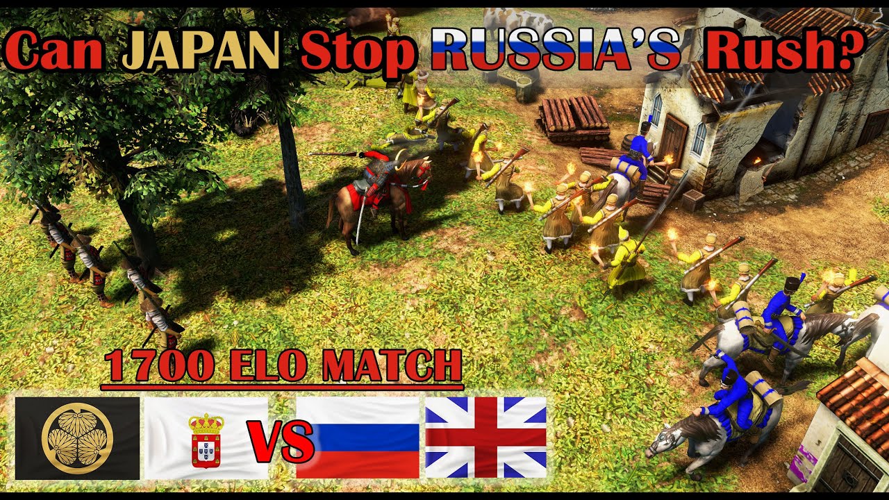 Can Portuguese and Japan hold Russia's RUSH? AOE3 1700 ELO POV Game with Commentary