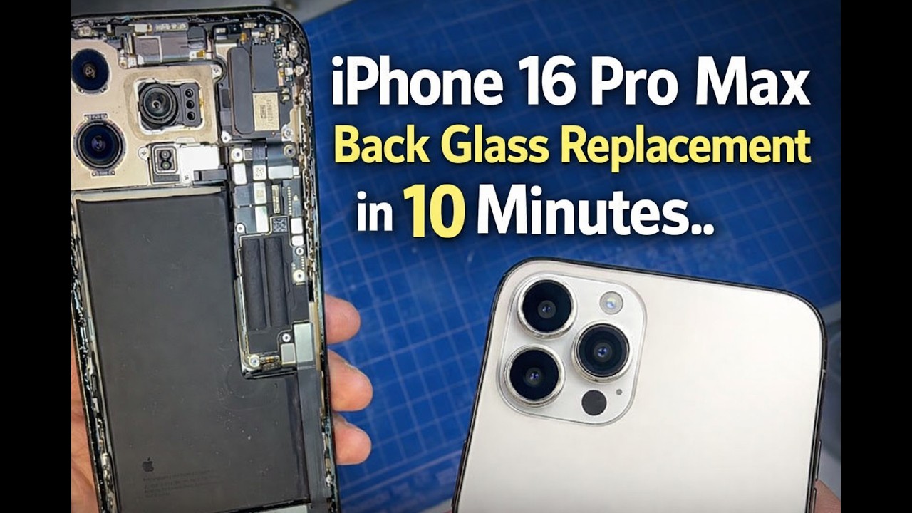iPhone 16 Pro Max Back Glass Replacement in 10 Minutes..