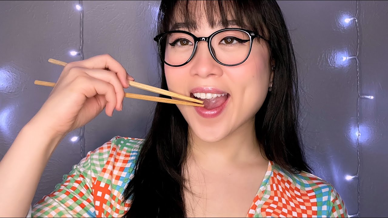 ASMR Asian Aunty Eats Your Face w/Chopsticks (Accent, Mouth Sounds, Whisper)
