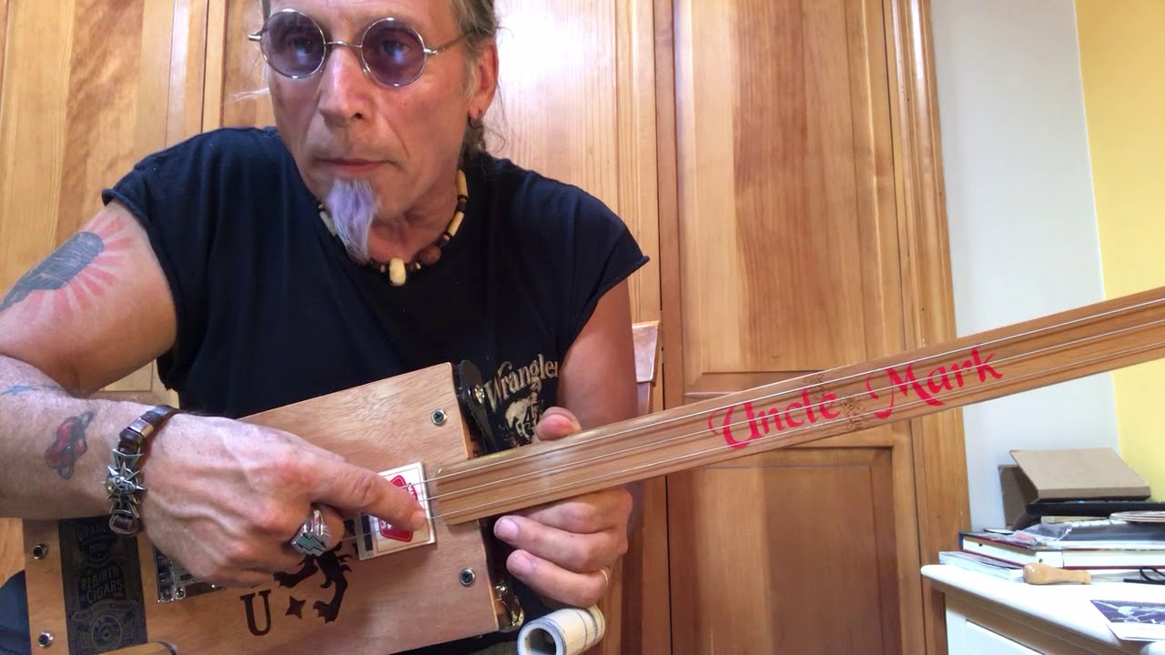 Who do you love Bo Diddley easy beginner one chord lesson for fretless 3 string Cigar Box Guitars