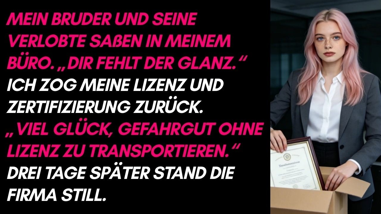 Bruder nahm mein Büro: „Dir fehlt Glanz“ – Ich entzog die Lizenz & ließ die Firma kollabieren