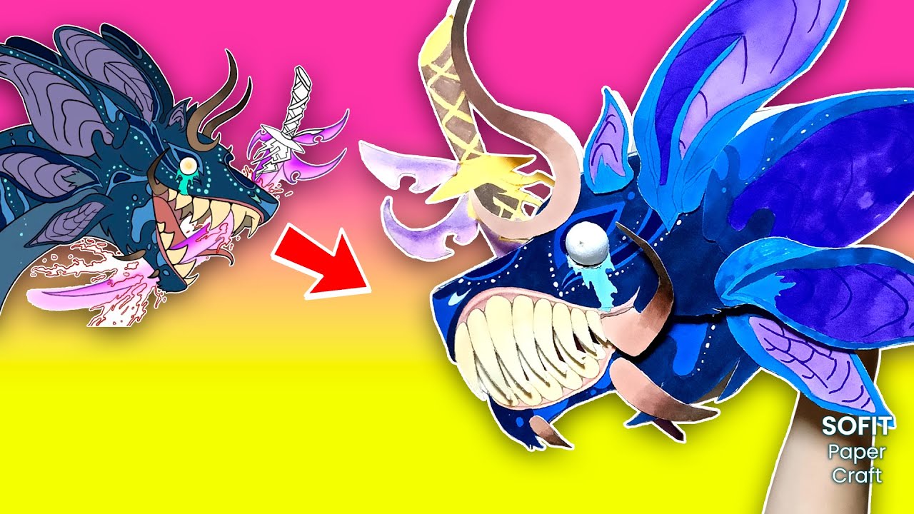 DRAGON AQUAMORPH made of paper for hand.. / Sofit PaperCraft / DIY