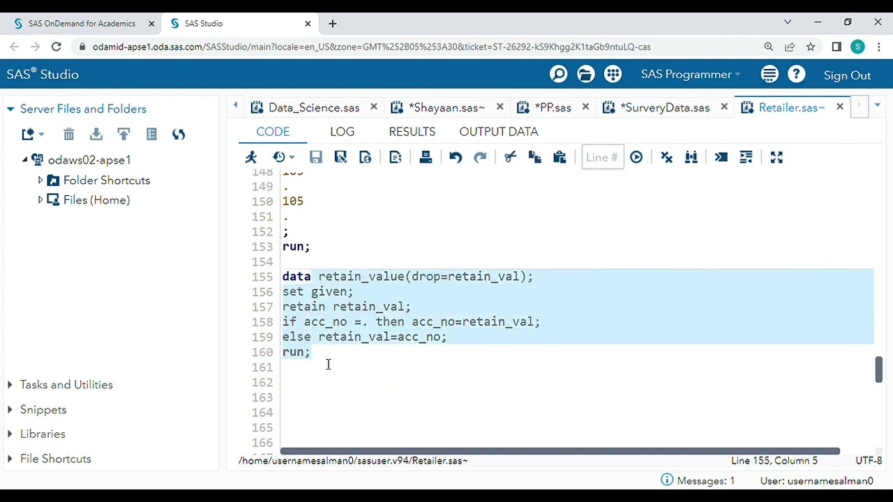 Retain Statement in SAS.