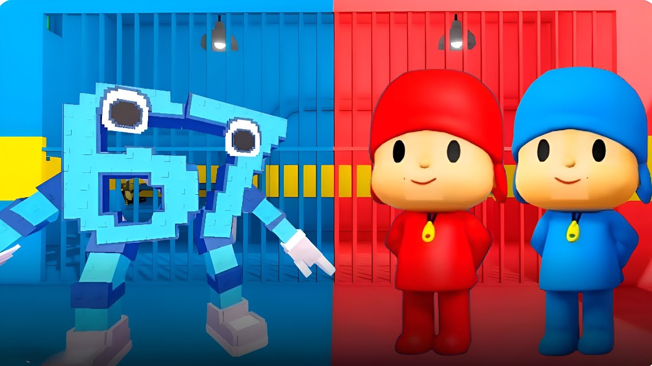 67 VS POCOYO RED & BLUE BARRY'S PRISON RUN | SCARY OBBY | ROBLOX #roblox #barrysprisonrun #obby