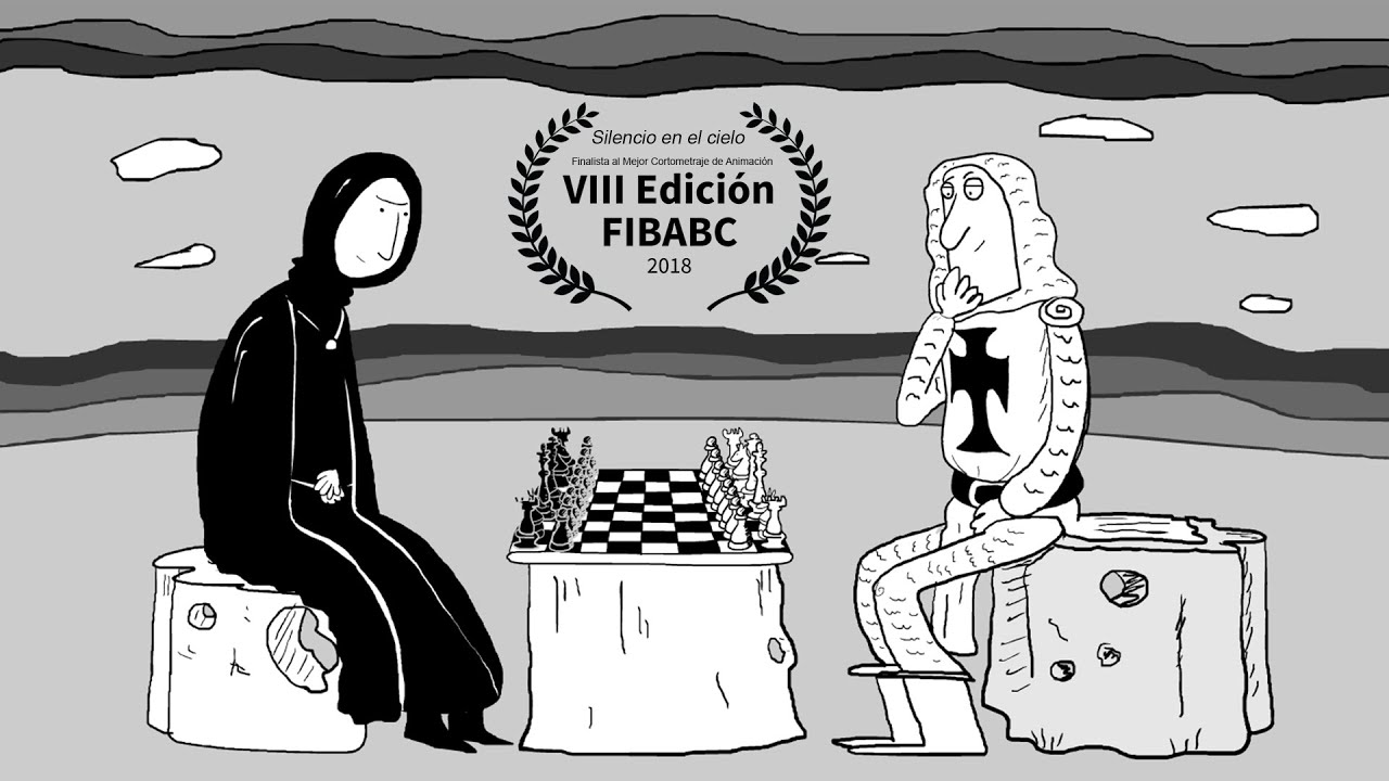 Silencio en el cielo. Corto animaci&oacute;n independiente. Parodia de El S&eacute;ptimo sello