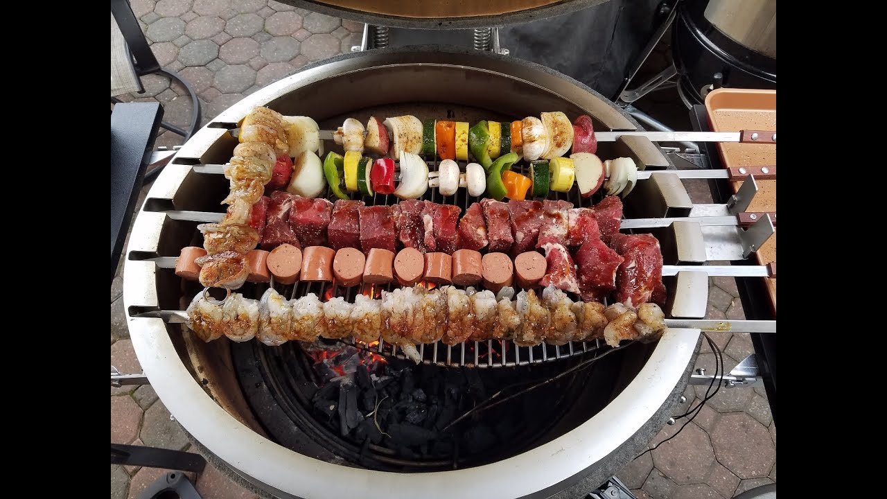 SNS KAMADO KABOBS | STEAK & SHRIMP KABOBS | VEGGIE KABOBS | ROTISSERIE SKEWERS | SNS GRILLS