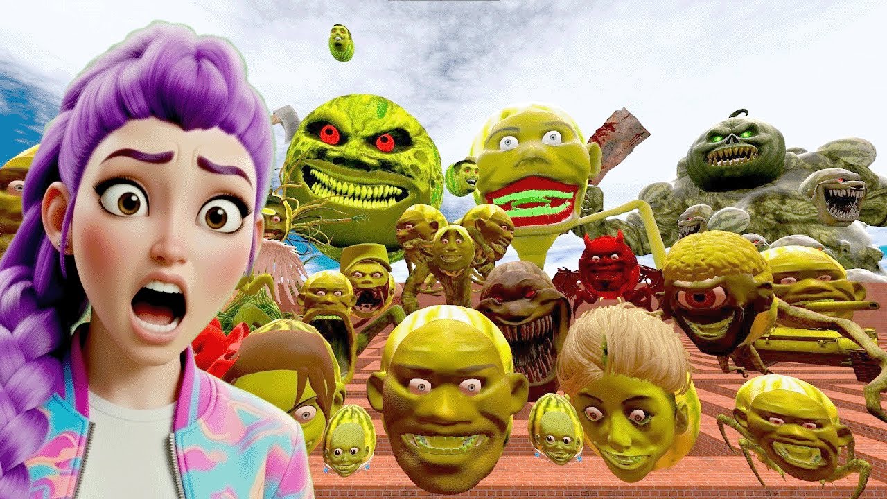 ❤️SECRET GIANT MUTANT Evolution & LIN GANG MELON Family in MAZE Garrys Mod ❤️