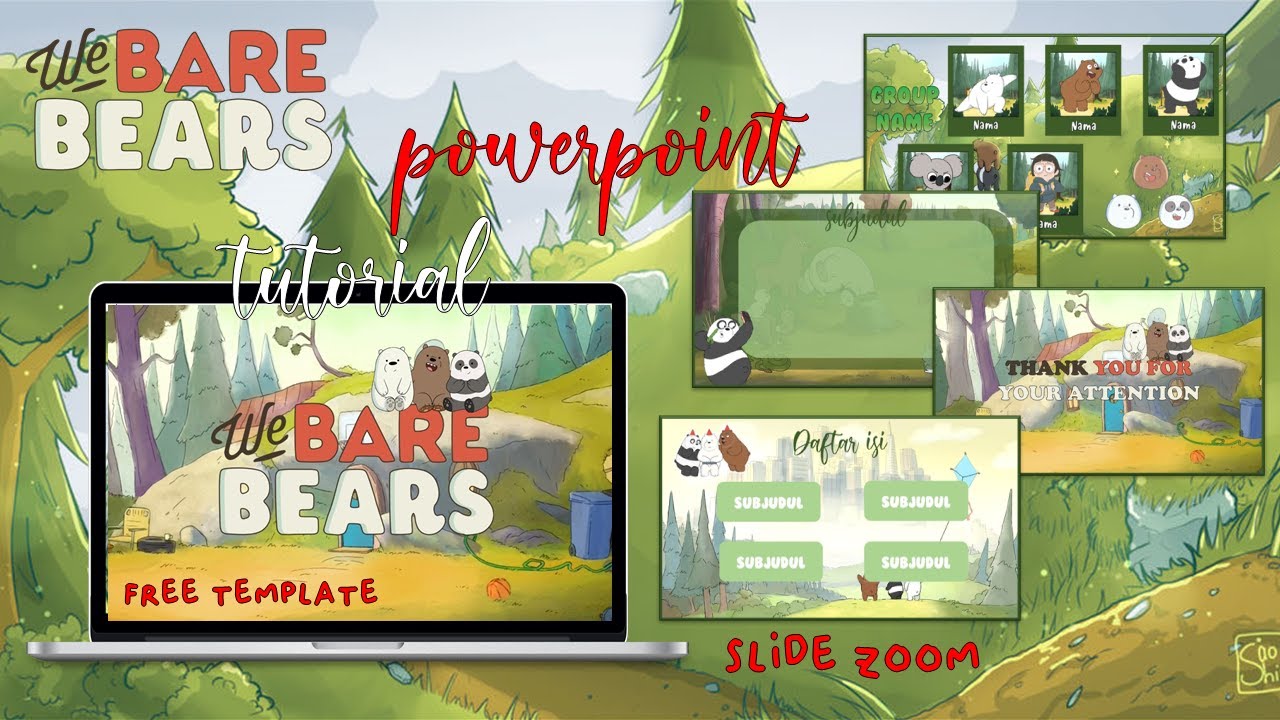 We Bare Bears power point tutorial + tutorial zoom slide