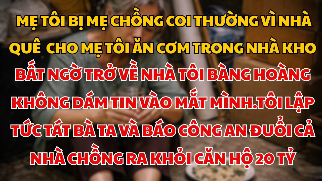 Mẹ Tôi Bị Nhốt Trong Kho Ăn Cơm Thiu, Còn Nhà Chồng Đang Mở Tiệc – 10 Phút Sau Tất Cả Hoảng Hốt