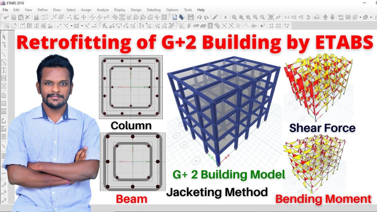 Retrofitting of G+2 Building by ETABS Software - Civil Engineering - Building design - Analysis