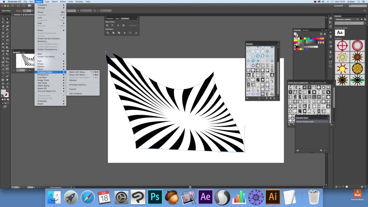 How To Distort Vector Symbols Using Envelope Distort In Illustrator