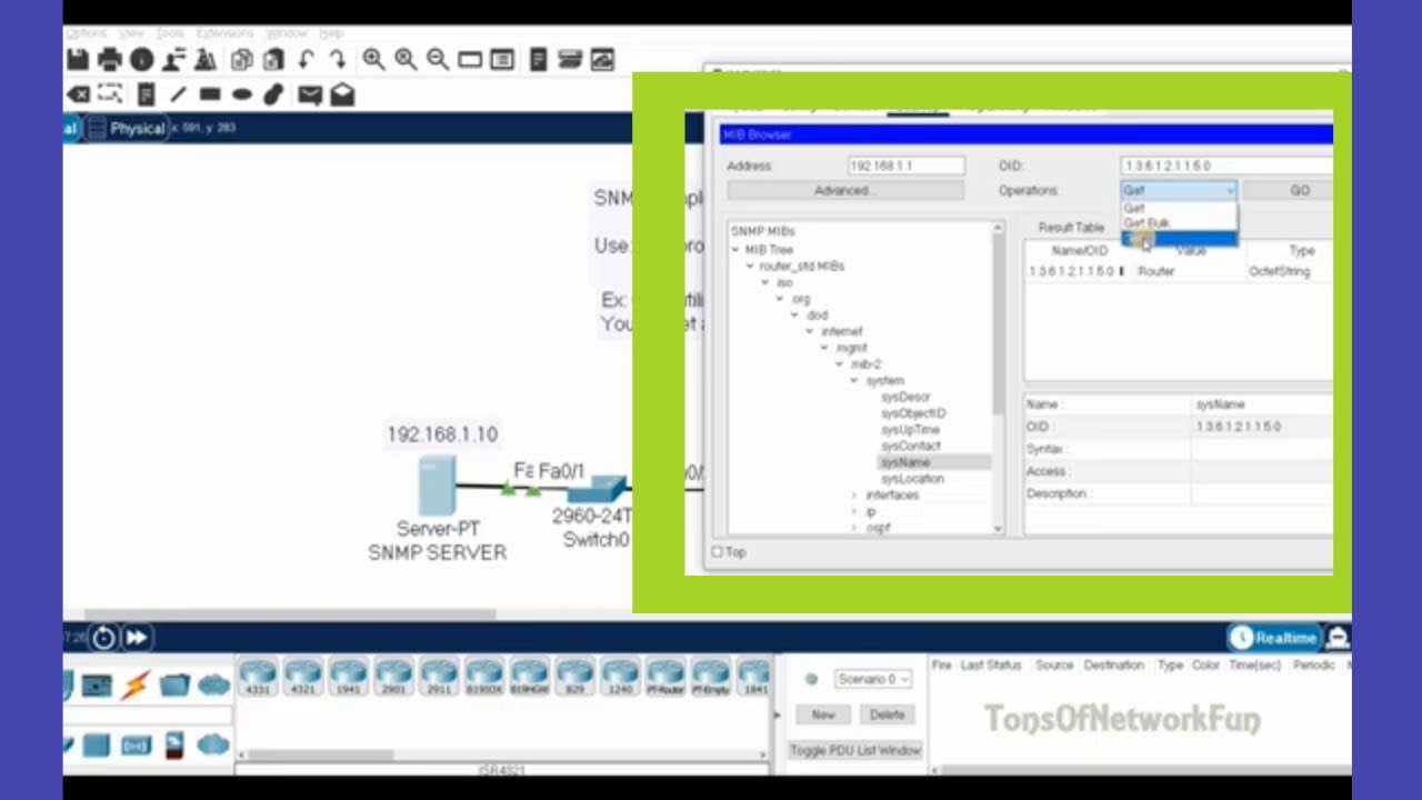 ►SNMP Configuration PACKET TRACER I CISCO CCNA I SNMP-server community CISCO123 RW I