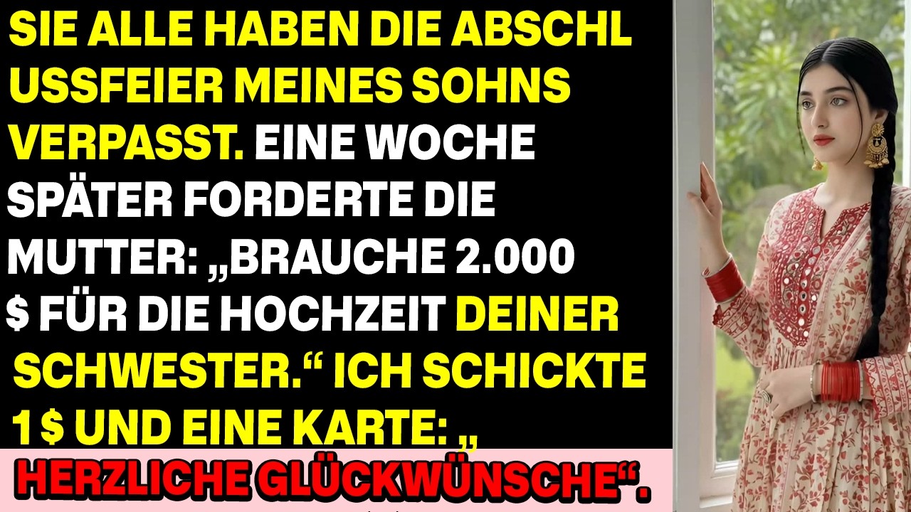 Meine Familie ignorierte den Abschluss meines Sohnes – dann verlangten sie 2.000 $