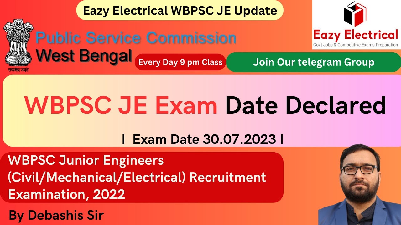 WBPSC JE 2022 Exam Date Declared I WBPSC JE Recruitment 2022