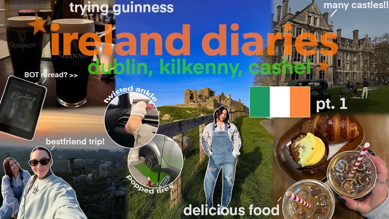 TRAVEL TO IRELAND WITH ME 🇮🇪🍀🌈 | new country, popped tire, twisted ankle + more 