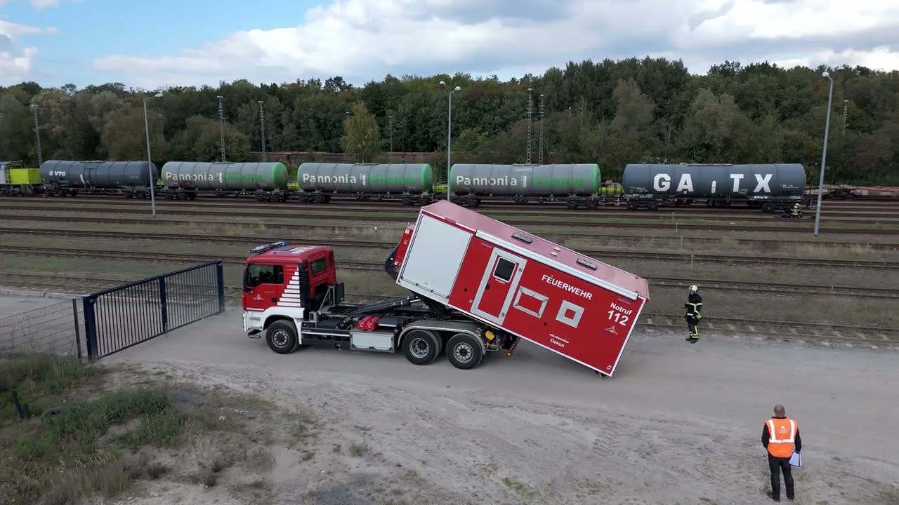 Notfallübung in Rostock – Gefahrgut-Einsatz am Kesselzug | HSL Logistik