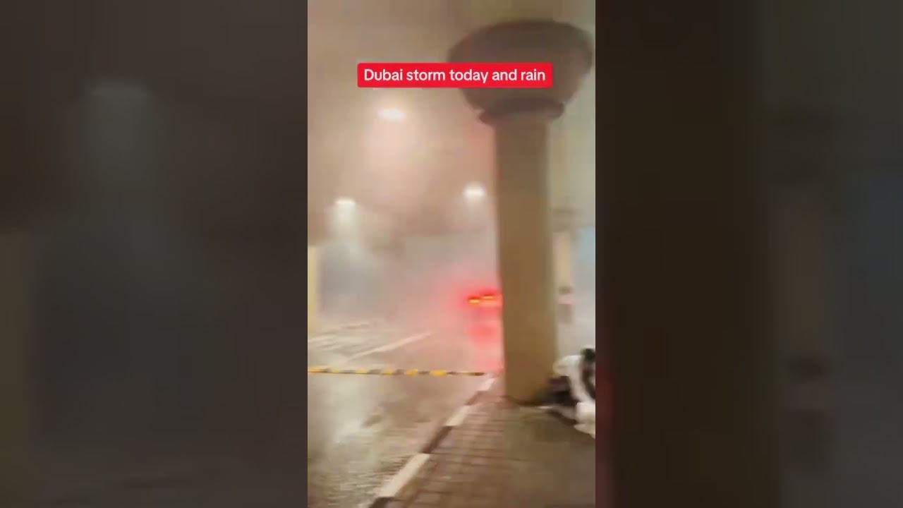 Storm and heavy rain in dubai today #dubai #rain #flood #uae 🇦🇪 💔