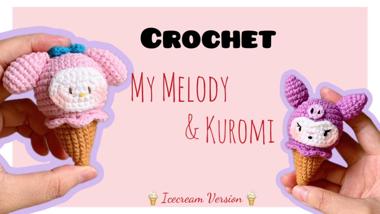 #28 How To Crochet My Melody and Kuromi.Móc khoá My Melody & Kuromi. #kuromi #mymelody #moclencoban