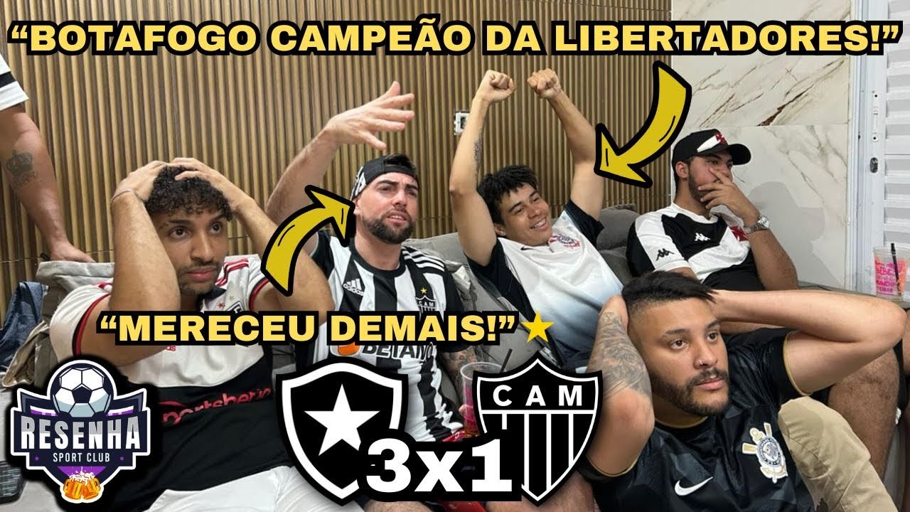 BOTAFOGO 3x1 ATLÉTICO-MG (REACT) GOLS & MELHORES MOMENTOS! FINAL COPA LIBERTADORES 2024
