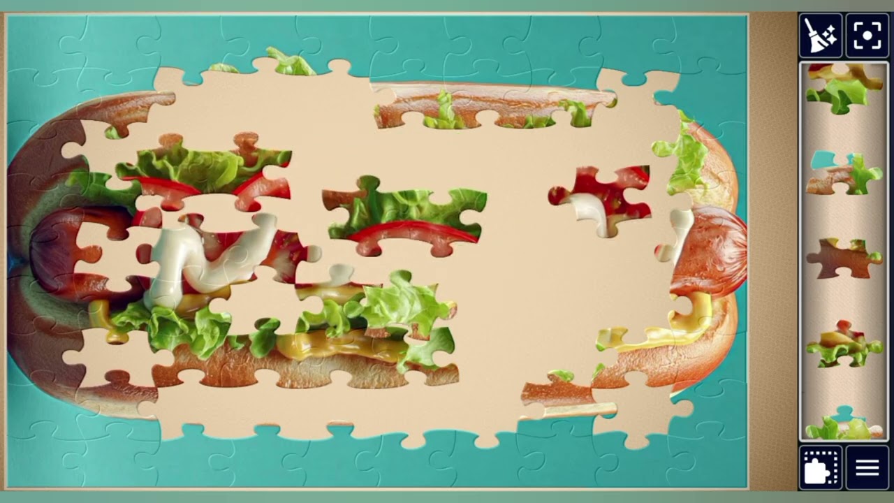 Fresh-Fit Hot Dog with Crunchy Greens🥬🌭🍎🧩 Delicious jigsaw puzzle 🧩//@jigsawpuzzle45 