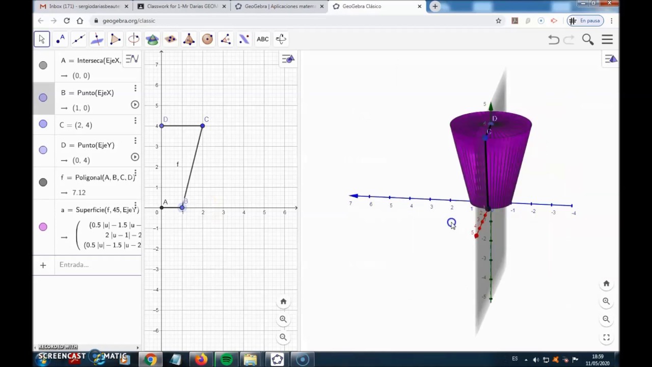 Superficie de Revolución con GeoGebra