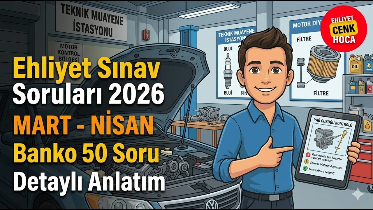 Ehliyet Sınav Soruları 2026 Mart - Nisan &Ccedil;ıkmış Sorular