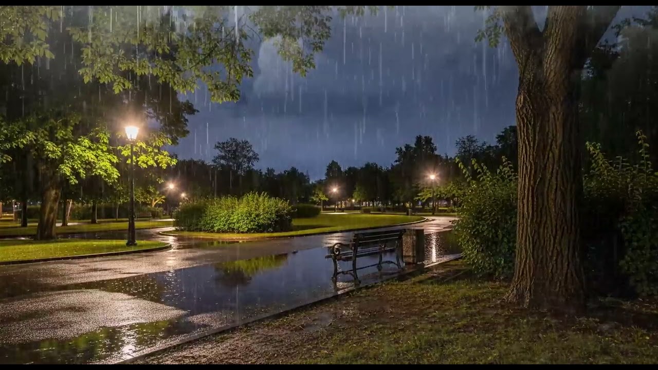 Soft Relax Effect ⚡ Continuous Rainstorm & Thunder