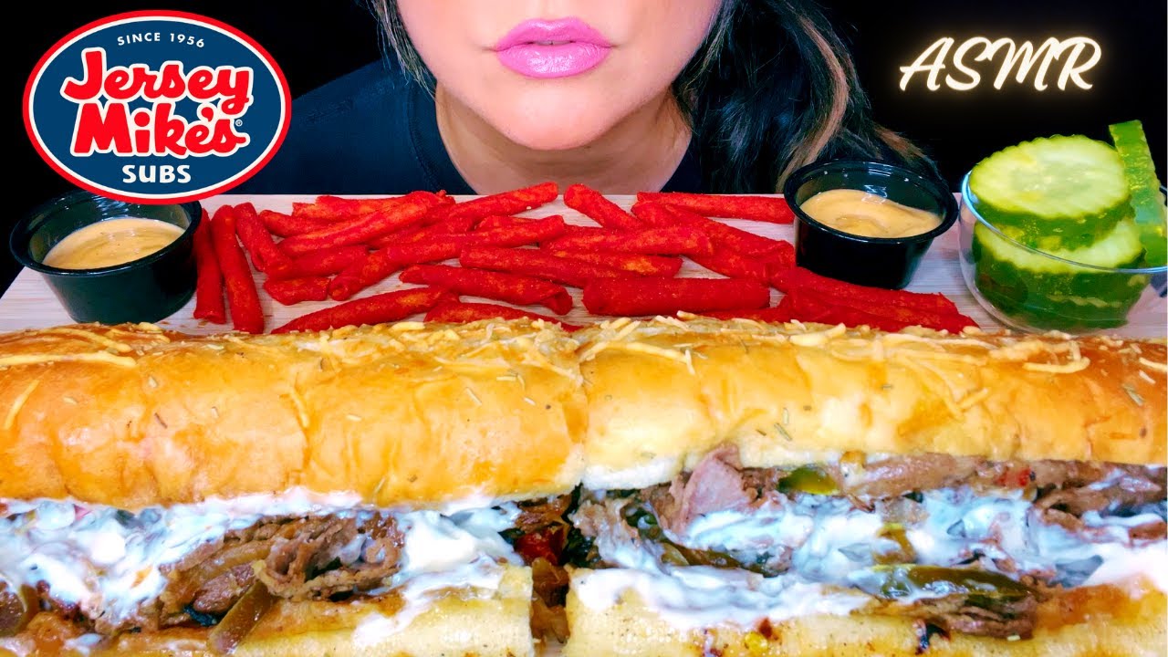 ASMR EATING JERSEY MIKES SUB MUKBANG | Eating Sounds
