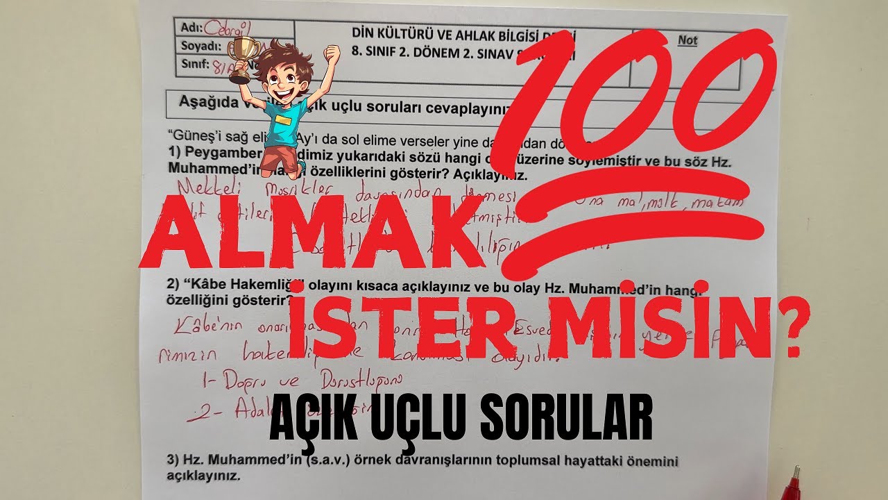 8. Sınıf Din Kültürü 2. Dönem 2. Yazılı