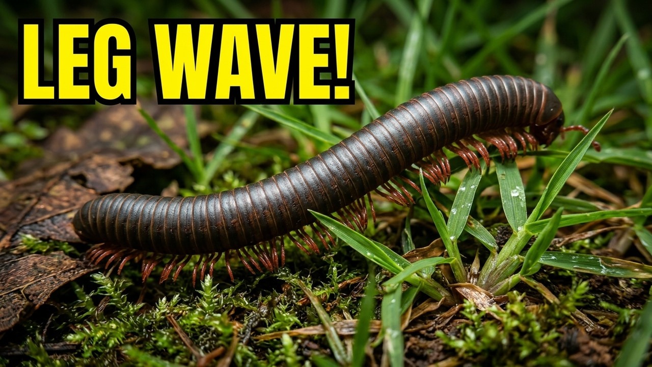 Up Close with a Millipede: See Its Perfect Walking Pattern