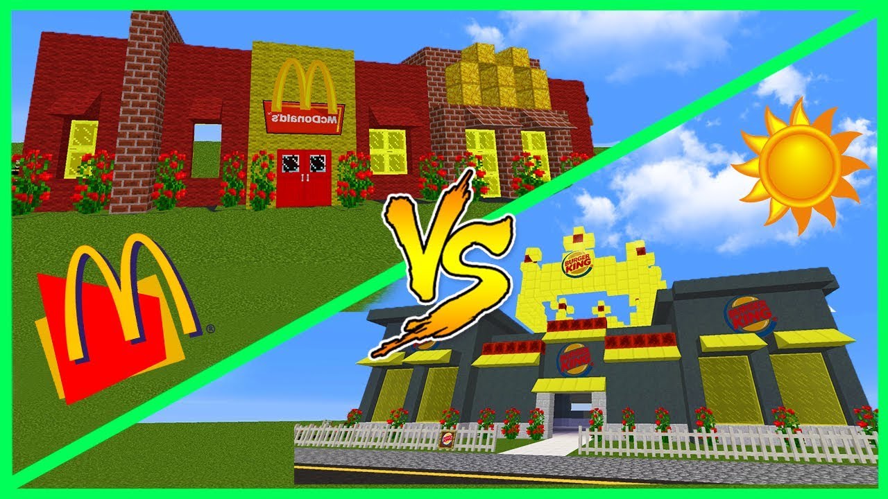 Minecraft McDonalds House VS Burger King House - THE MOST EPIC FAST FOOD BATTLE!