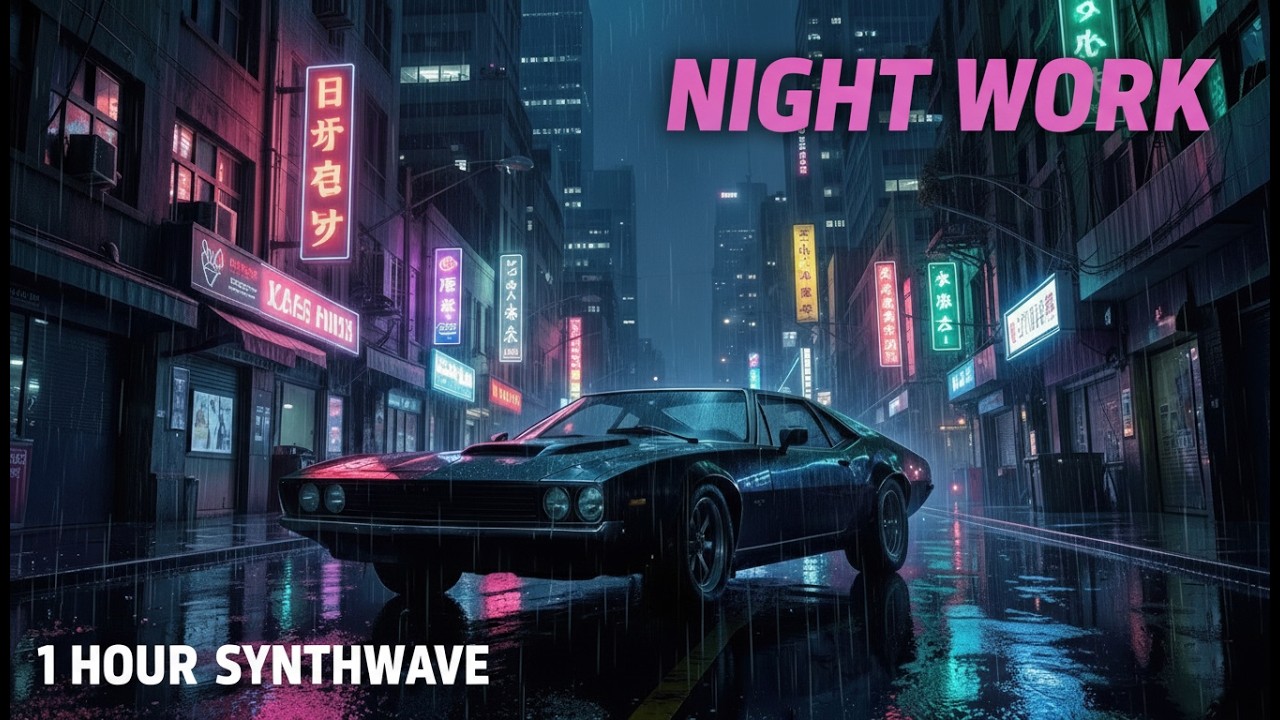 Night Drive Through Neon — 1 Hour Chill Synthwave Ambient for Focus & Relaxation