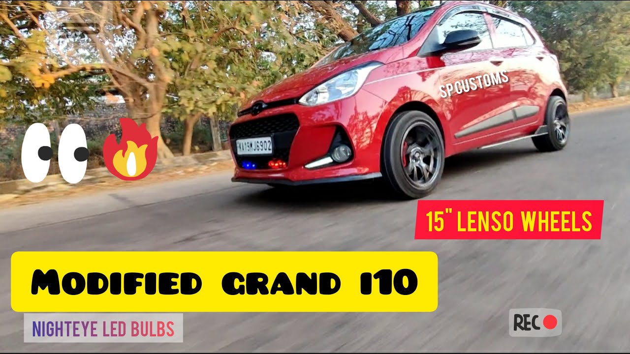 MODIFIED GRAND I10 | 15 INCH LENSO WHEELS | SPCUSTOMS