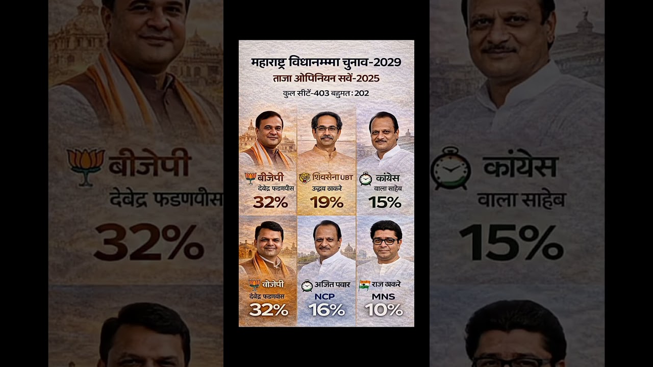 😱Maharashtra 2029: BJP Sweep? 🔥 NDA vs MVA Latest Opinion Poll 2026!#maharashtrapolitics #bjp #news